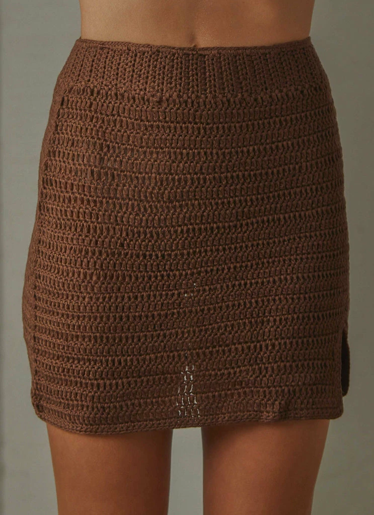 Peppermayo Exclusive - Summer Style Crochet Skirt - Choc Brown - Image 4
