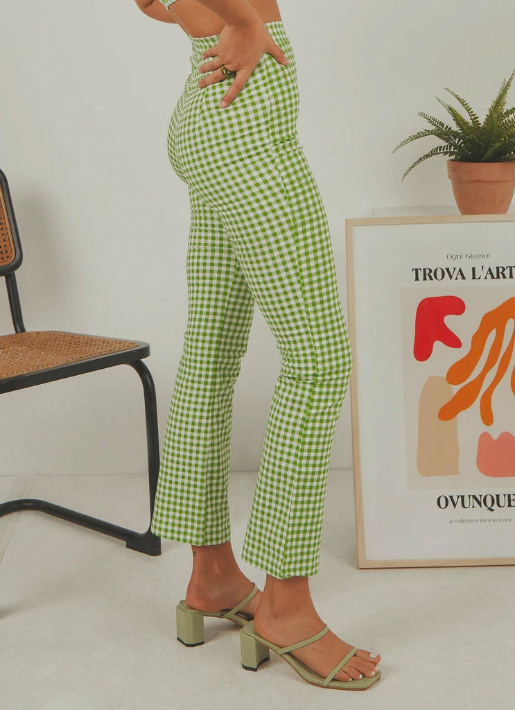 Peppermayo Exclusive - Palmero Pants - Green Gingham - Image 4