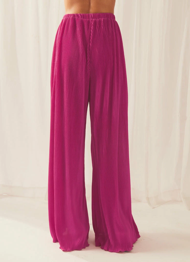 Peppermayo Exclusive - 90s Muse Plisse Pants - Magenta - Image 6