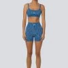 LaHana Swim - Fleur Biker Short - Blue Zebra