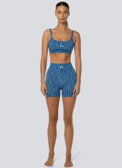LaHana Swim - Fleur Biker Short - Blue Zebra