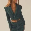 Peppermayo Exclusive - Forbidden Suit Skirt - Green Pinstripe