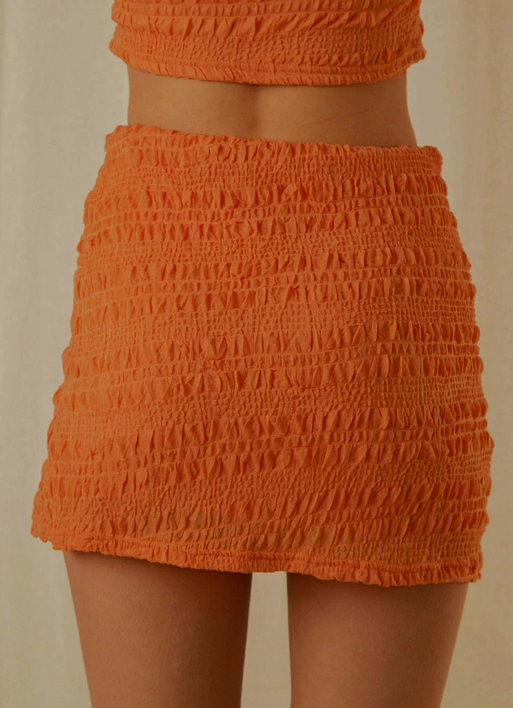 Peppermayo Exclusive - My Type Ruched Mini Skirt - Papaya - Image 5