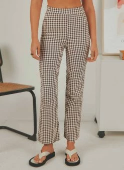 Peppermayo Exclusive - Palmero Pants - Choc Brown Gingham