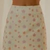 Peppermayo Exclusive - Morning Market Linen Mini Skirt - Pink Wild Poppies
