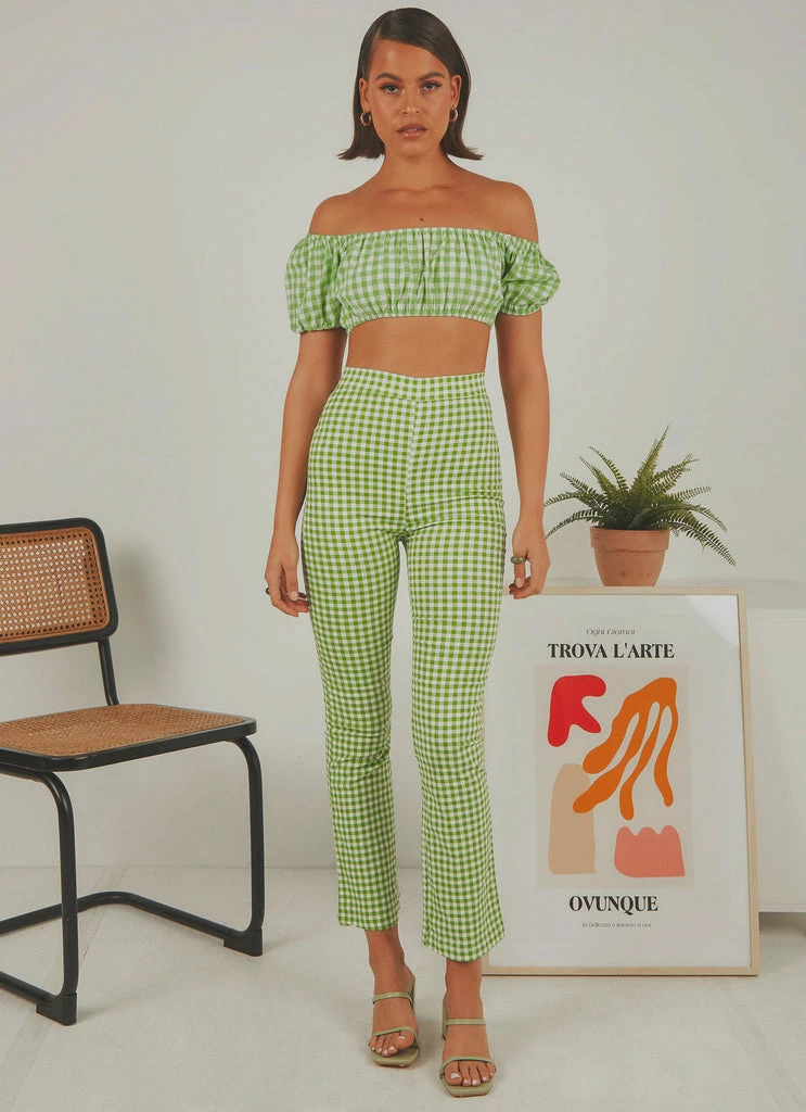 Peppermayo Exclusive - Palmero Pants - Green Gingham - Image 3