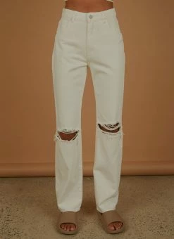 Abrand - A 94 High Straight Jean - White Fade Rip