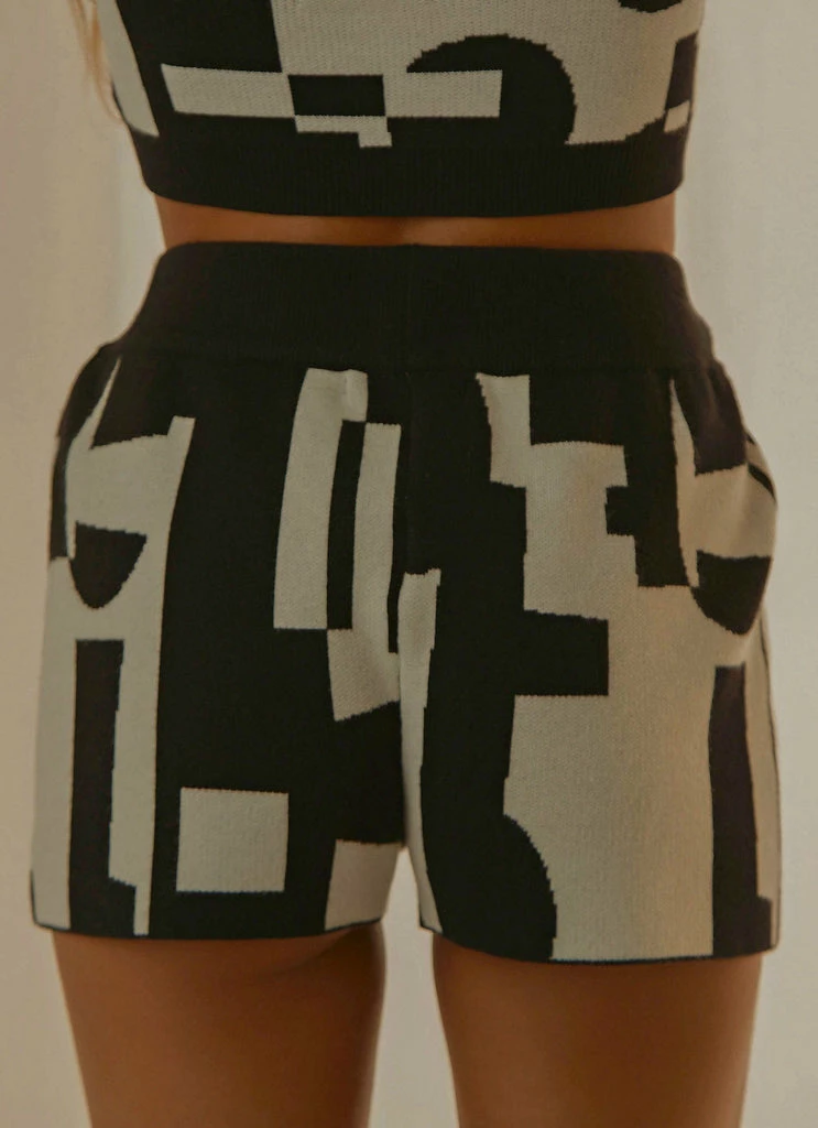 Peppermayo Exclusive - Remix It Knit Short - Black And White Geo - Image 6