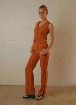 Peppermayo Exclusive - Tess Suit Pants - Terracotta