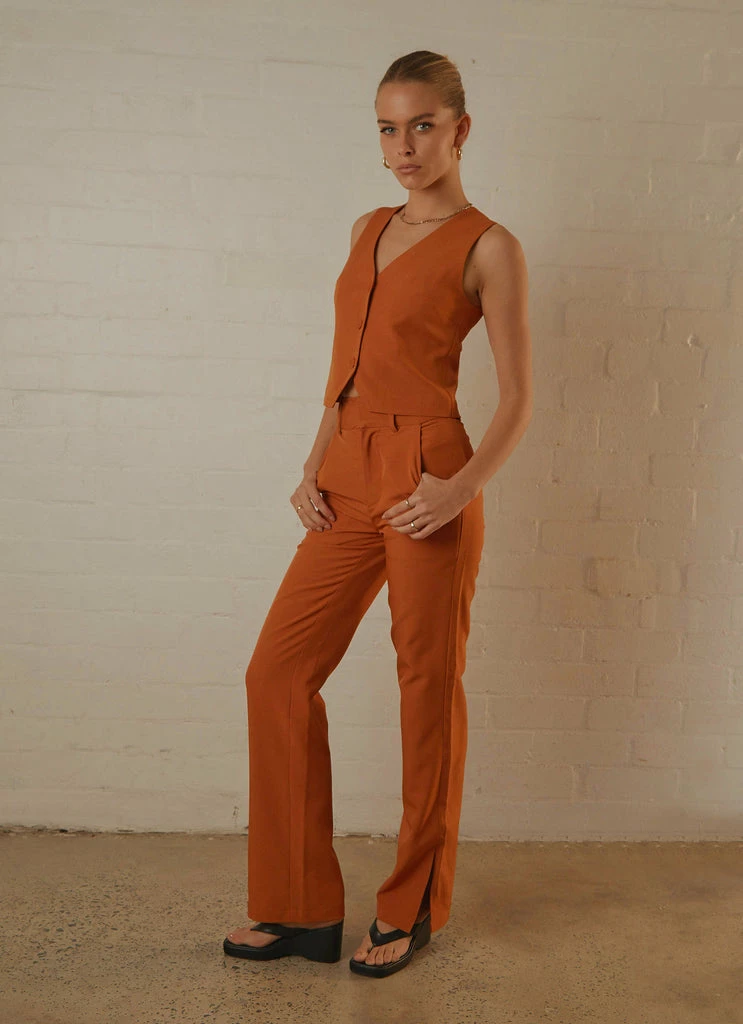 Peppermayo Exclusive - Tess Suit Pants - Terracotta