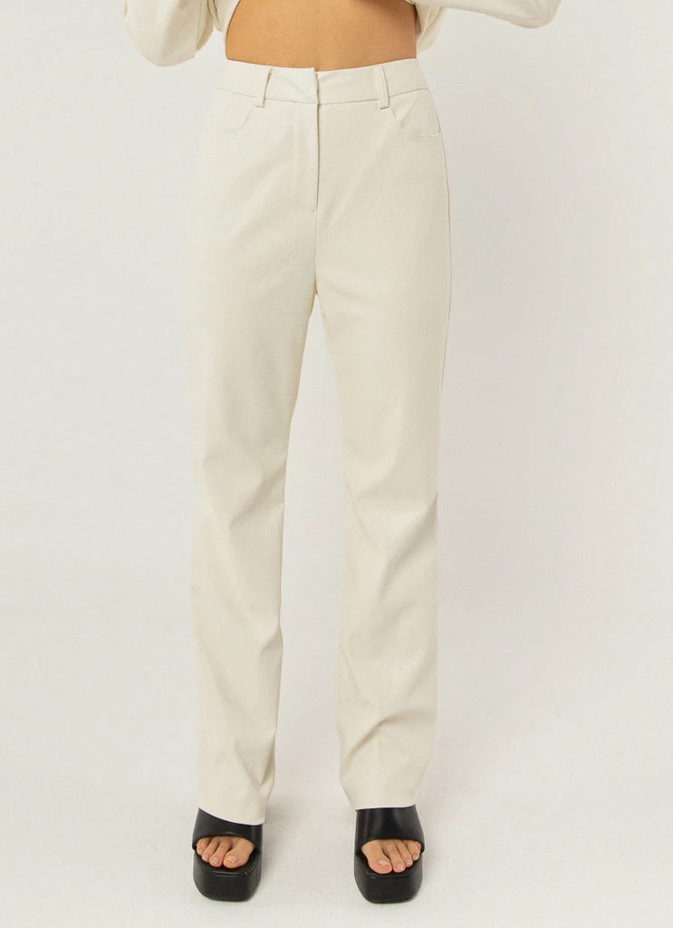 Peppermayo Exclusive - To The Beat Pants - Ivory Snakeskin - Image 3