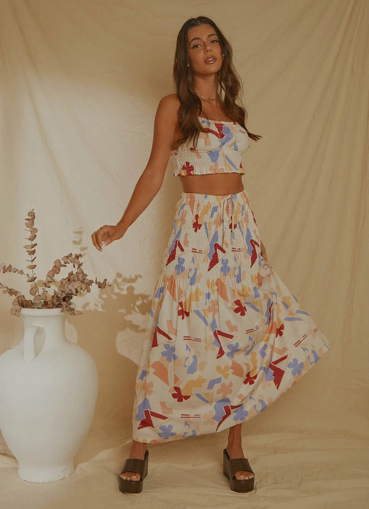 Peppermayo Exclusive - Lost Palms Maxi Skirt - Abstract Resort