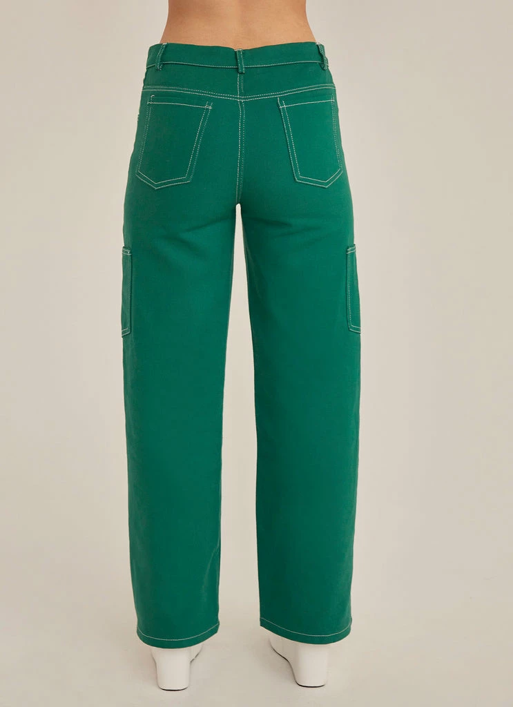 Riley Hubatka X Peppermayo - Postcard Drill Carpenter Pants - Military Green - Image 5