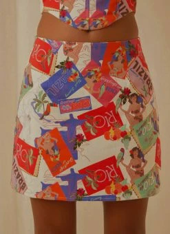 Peppermayo Exclusive - Rooftop Drinks Mini Skirt - Stamp Travels