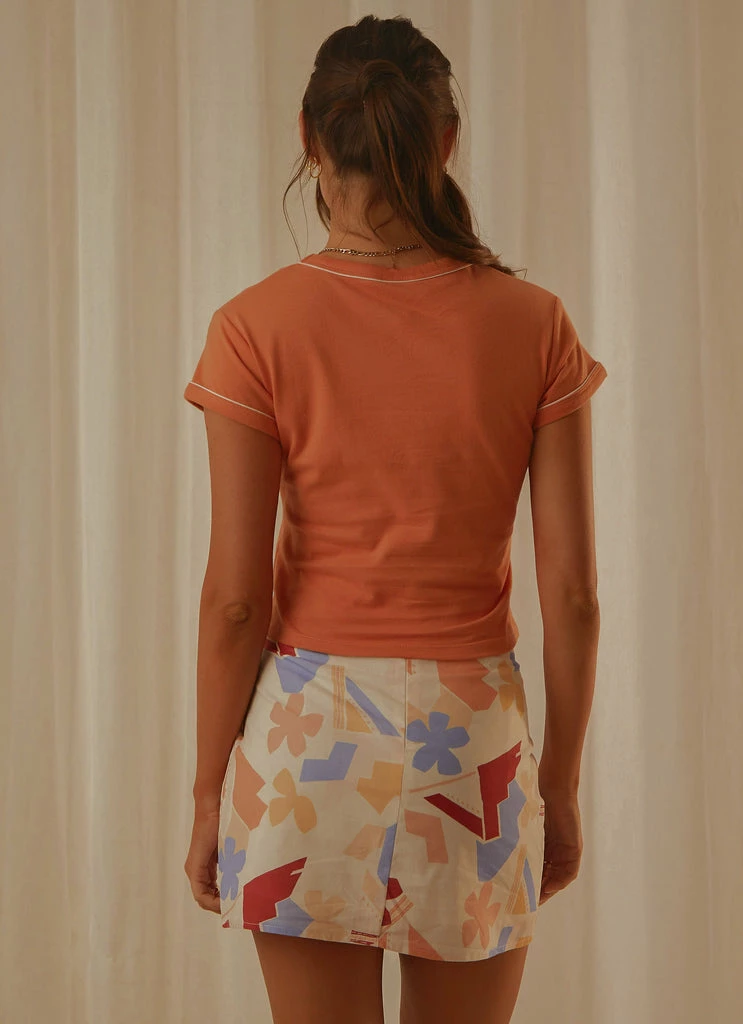 Lee - Piped Baby Tee - Coral Gold - Image 6