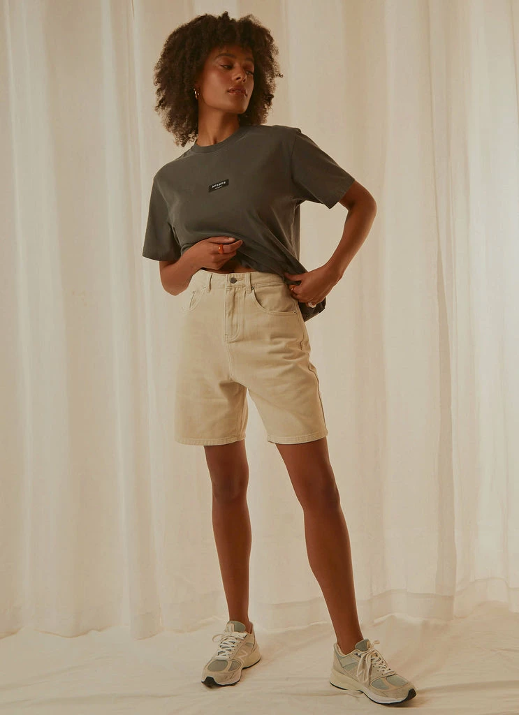 Nude Lucy - Rai Denim Short - Bone - Image 3