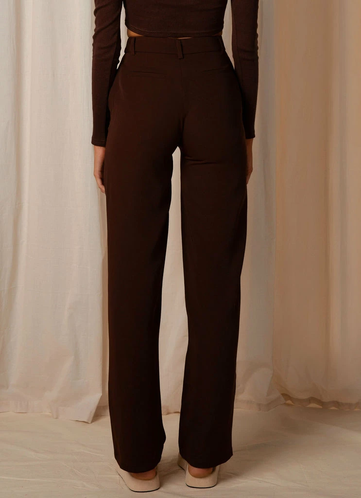 Peppermayo Exclusive - Set The Tone Suit Pants - Chocolate - Image 5