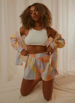 Peppermayo Exclusive - Raffi Linen Shorts - Pastel Wave