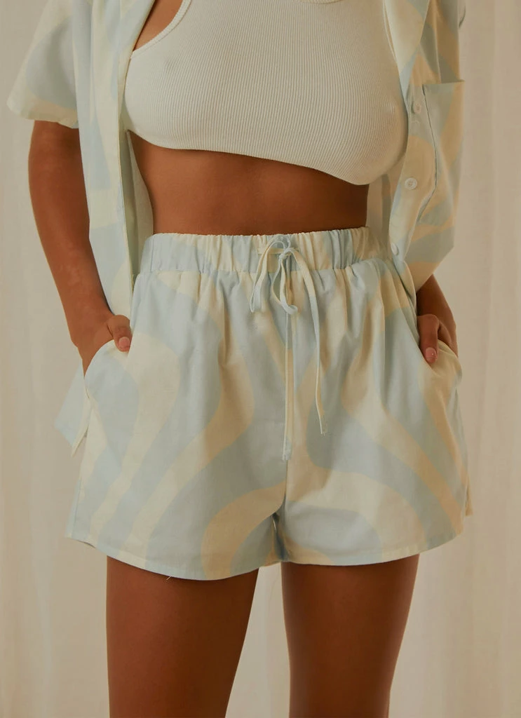 Peppermayo Exclusive - Lost Summer Shorts - Light Blue Wave - Image 3