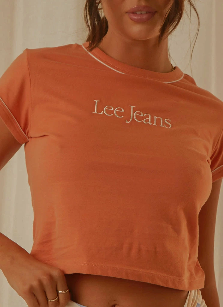 Lee - Piped Baby Tee - Coral Gold - Image 5