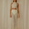 Peppermayo Exclusive - Perri Ladder Knit Maxi Skirt - Ivory