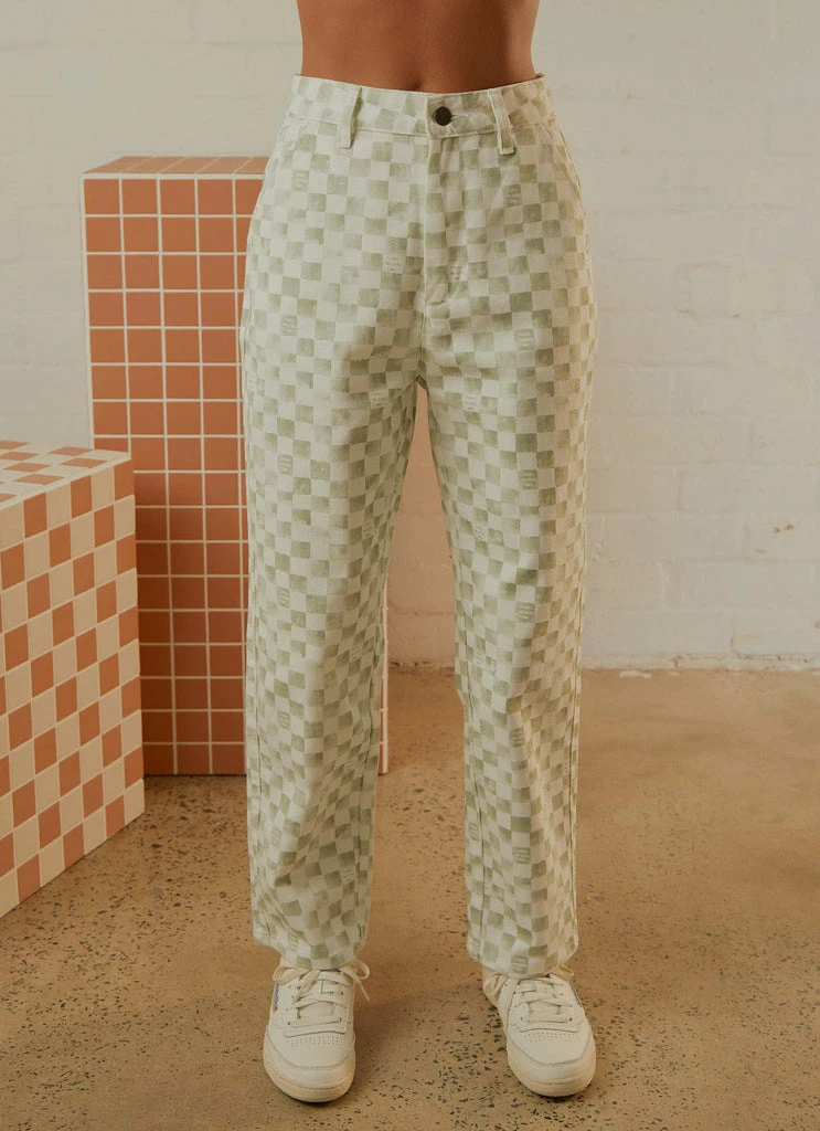 Cools Club - California Pant - Sage Checker - Image 3