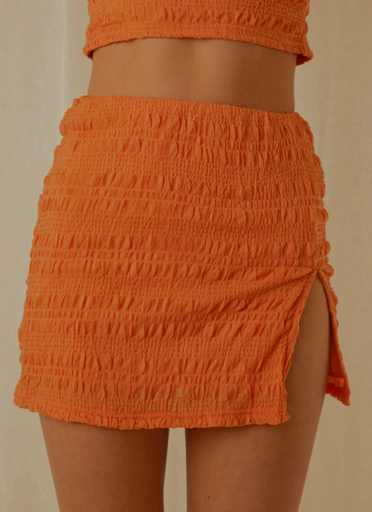 Peppermayo Exclusive - My Type Ruched Mini Skirt - Papaya - Image 3