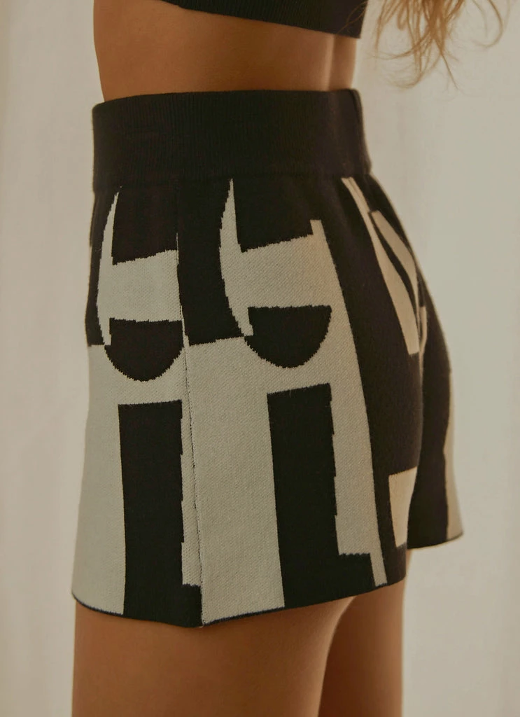 Peppermayo Exclusive - Remix It Knit Short - Black And White Geo - Image 5
