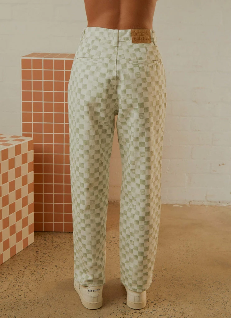 Cools Club - California Pant - Sage Checker - Image 6