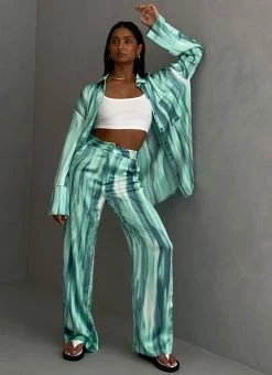 4th & Reckless 4th & Reckless - Norma Trousers - Green Dye Print