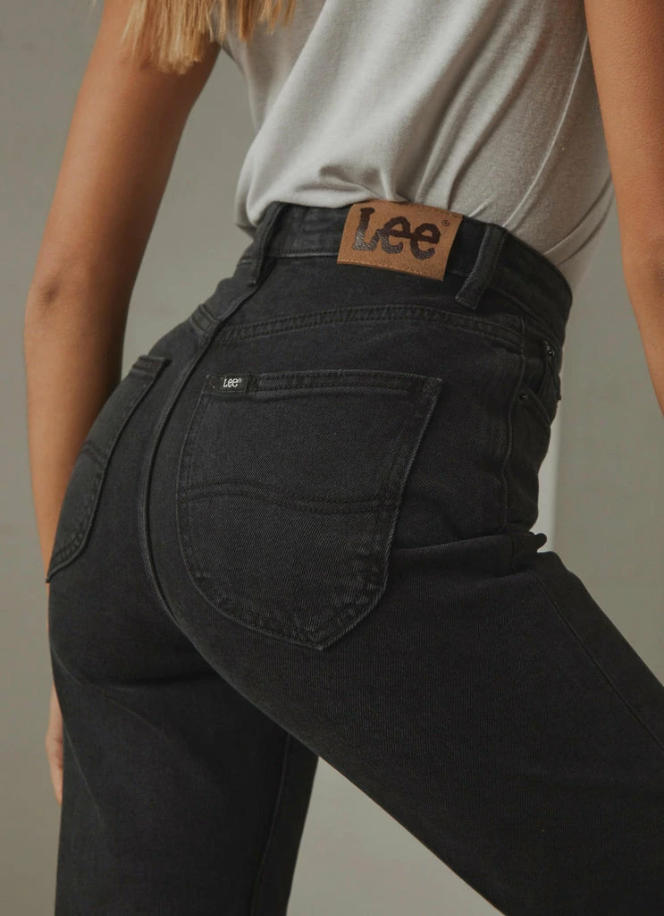 Lee - High Moms Jean - Bias Black
