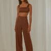 Peppermayo Exclusive - Milano Satin Pant - Choc Brown