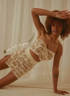 Peppermayo Exclusive - Easy Love Knit Mini Skirt - Latte Logo