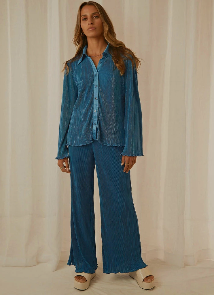 Peppermayo Exclusive - 90s Muse Pants - Cobalt - Image 2