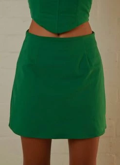 Peppermayo Exclusive - Rooftop Drinks Mini Skirt - Jade Green