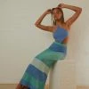 Peppermayo Exclusive - Sand Dunes Crochet Maxi Skirt - Azure Stripe