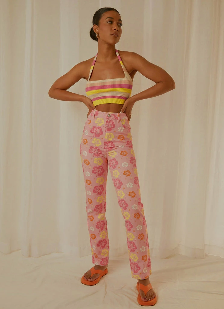 Peppermayo Exclusive - Electric Avenue Pants - Hawaiian Floral - Image 2