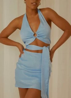 Peppermayo Exclusive - Weekend Plans Mini Skirt - Sky