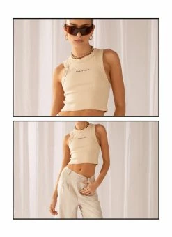 Abrand - A Heather Singlet - Latte