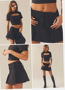 Peppermayo Exclusive - Piccadilly Lovers Skirt - Charcoal