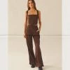 Peppermayo Exclusive - Talula Pinstripe Pants - Chocolate
