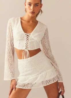 Peppermayo Exclusive - Free & Wild Lace Mini Skirt - Ivory