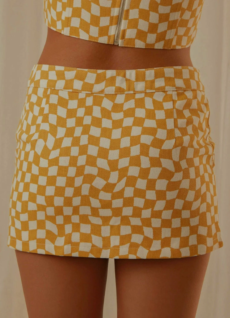 Peppermayo Exclusive - Luisa Mini Skirt - Yellow Check - Image 6