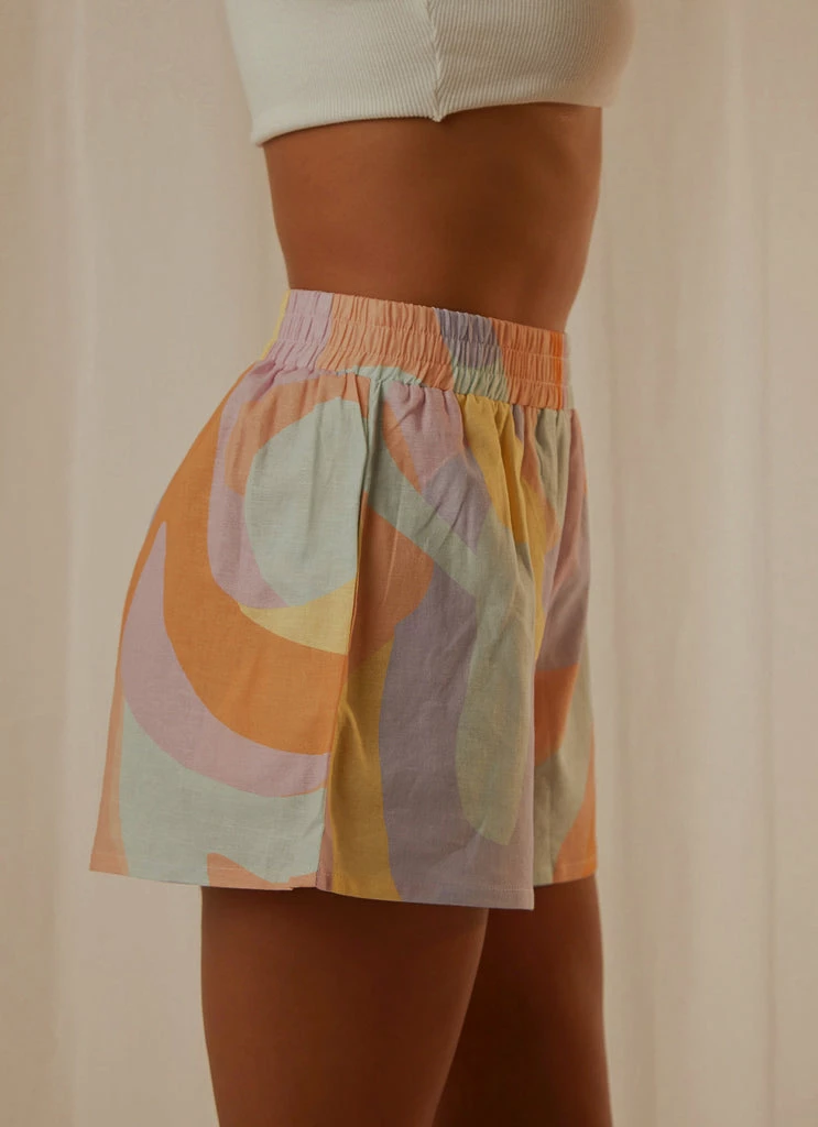 Peppermayo Exclusive - Raffi Linen Shorts - Pastel Wave - Image 4