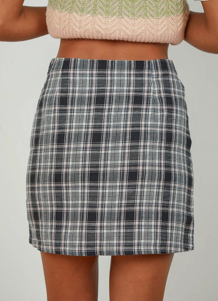 Afends - Riley Hemp Check Mini Skirt - Concrete - Image 3