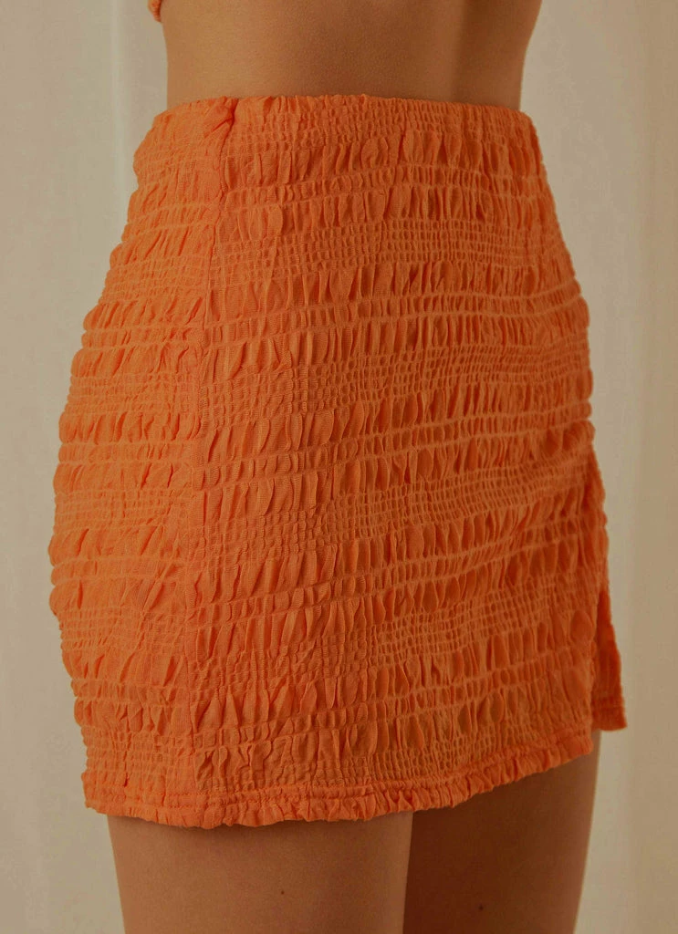 Peppermayo Exclusive - My Type Ruched Mini Skirt - Papaya - Image 4