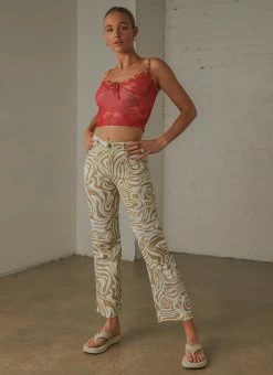 Peppermayo - Serena Pants - Tan Print