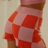 Peppermayo Exclusive - Locale Knit Shorts - Orange And Pink Check