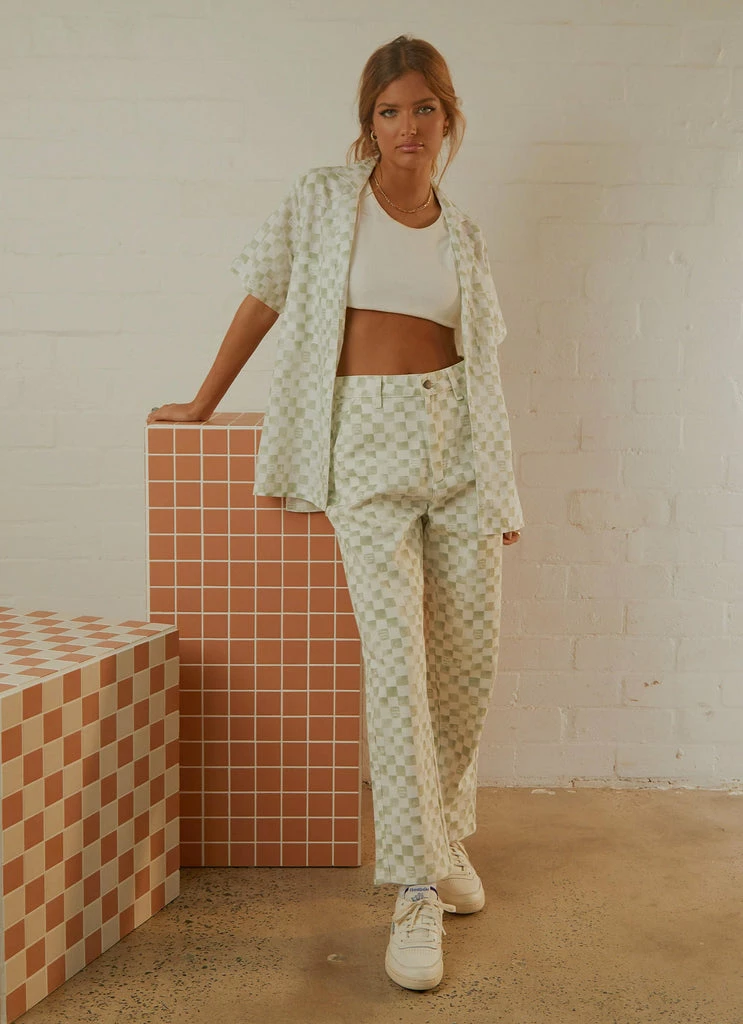 Cools Club - California Pant - Sage Checker