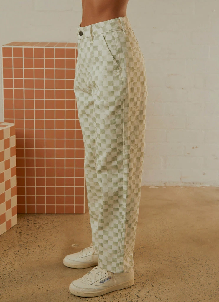 Cools Club - California Pant - Sage Checker - Image 4
